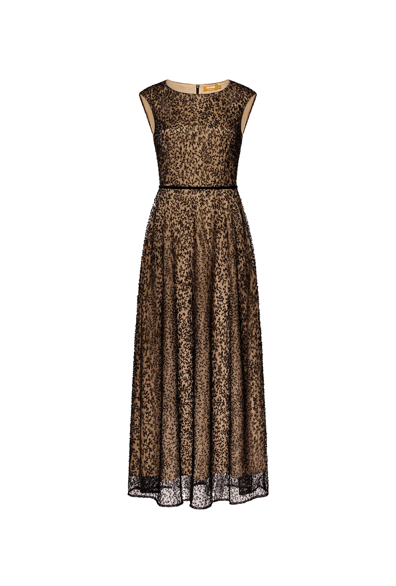 Платье миди с вышивкой