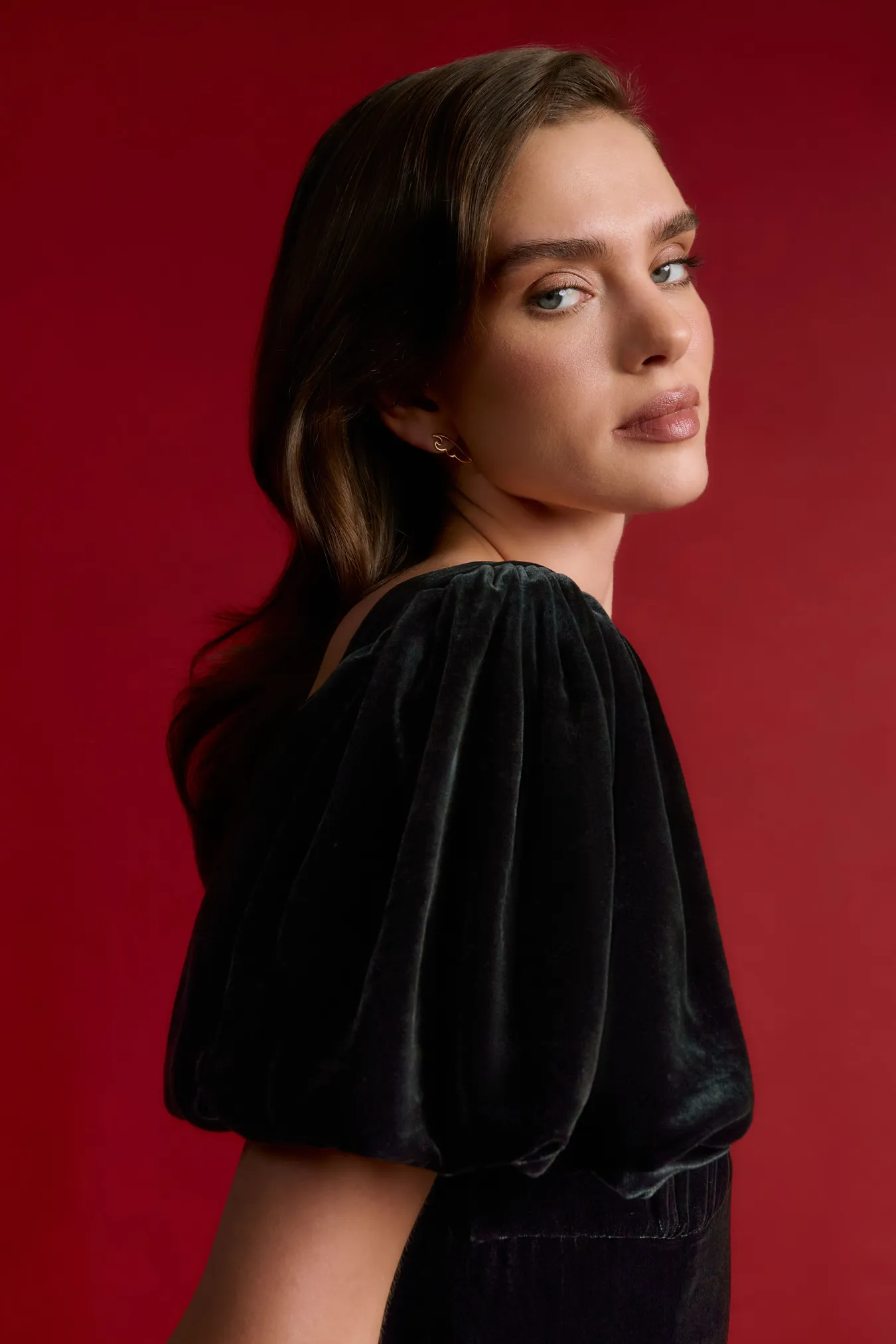 Платье макси из бархата