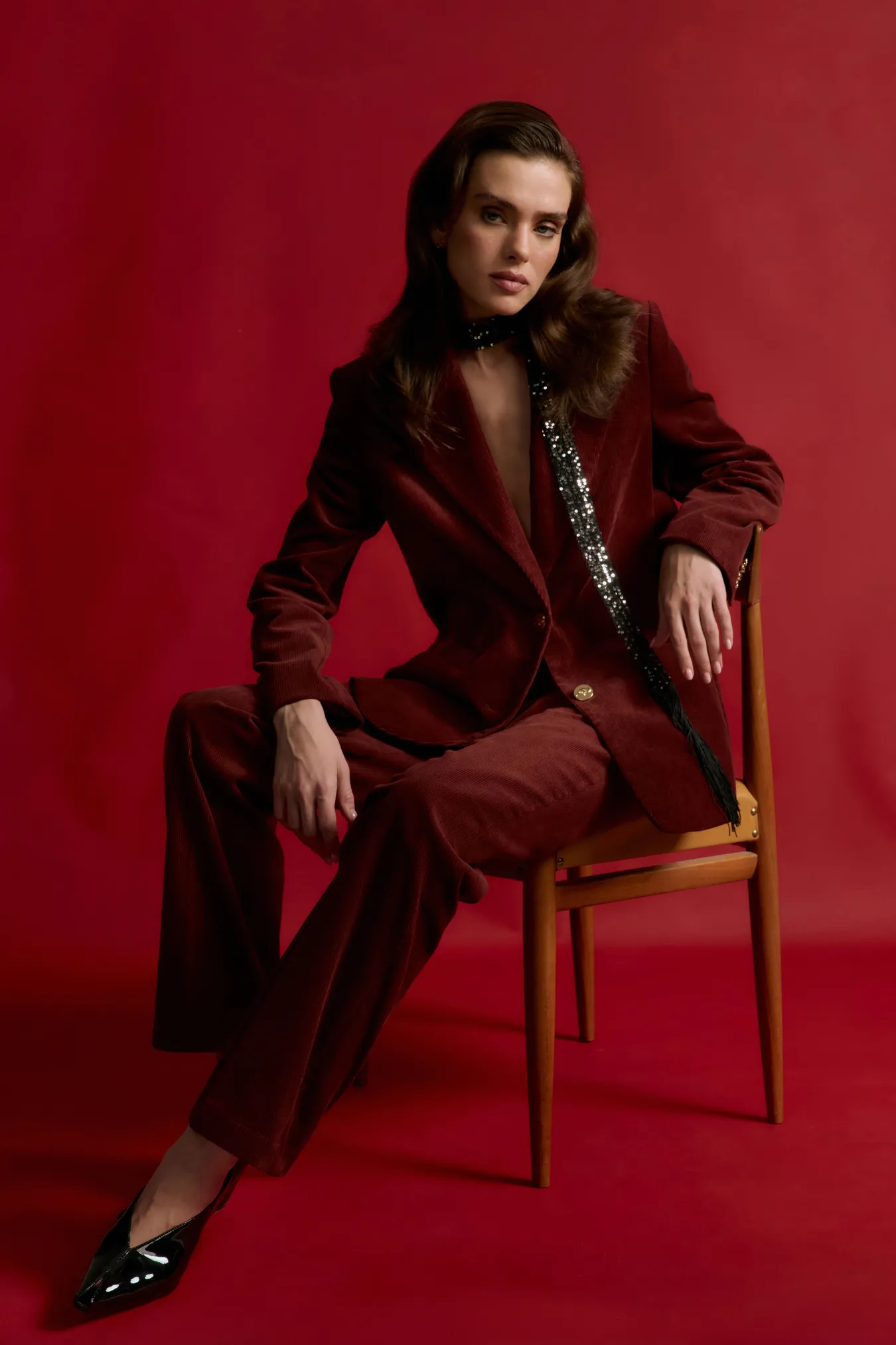 Брюки из хлопкового вельвета