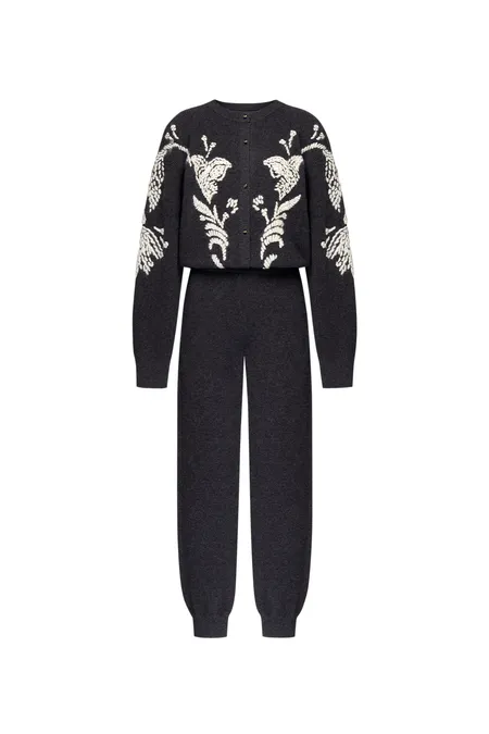 Комбинезон из 100% кашемира с вышивкой