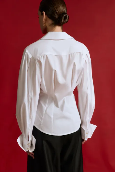 Приталенная рубашка из хлопка