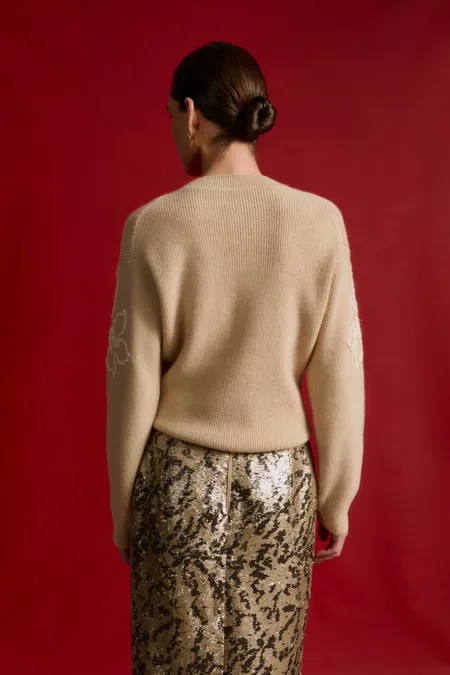 Джемпер из 100% кашемира с вышивкой