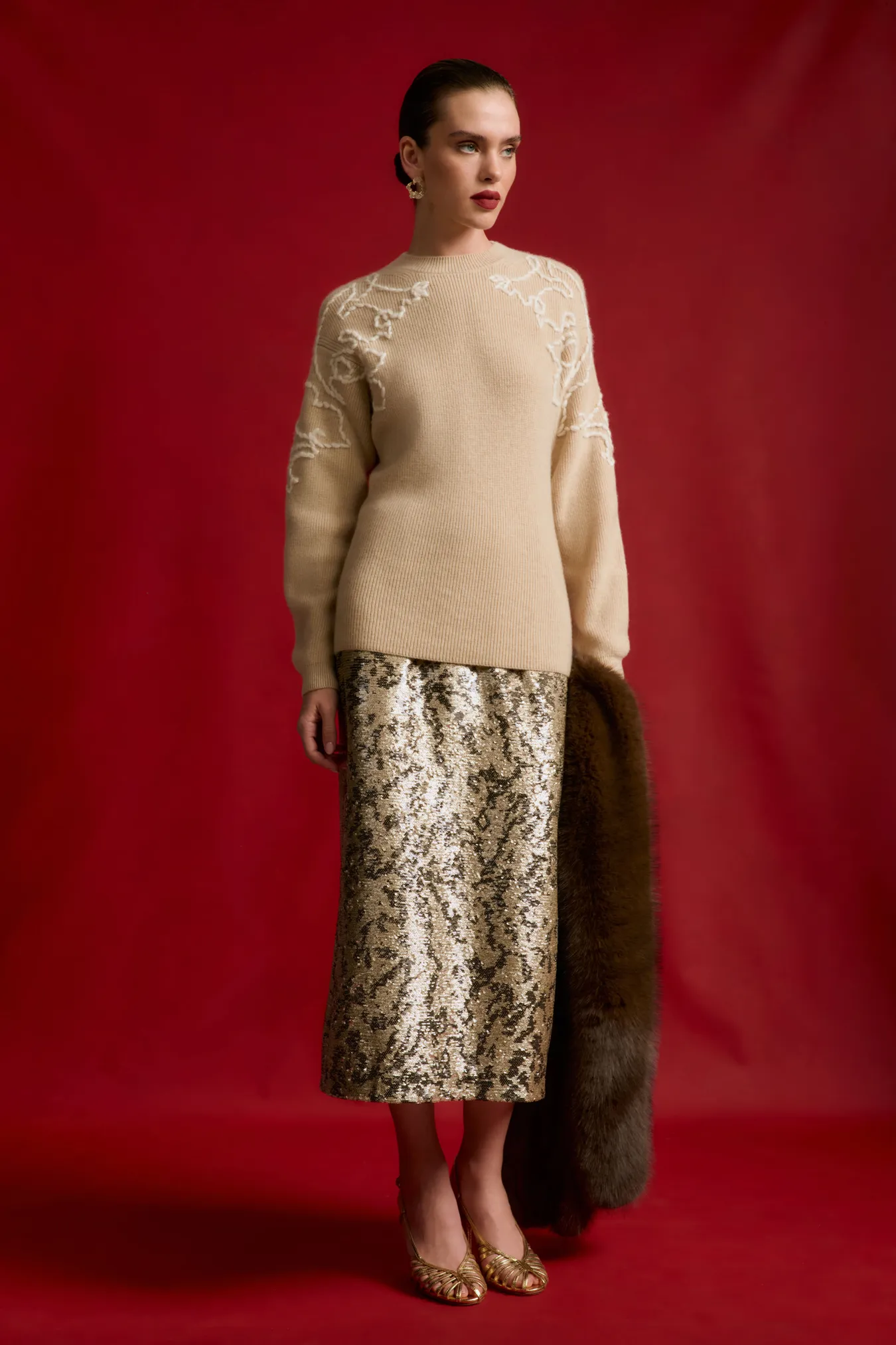 Юбка в пайетках