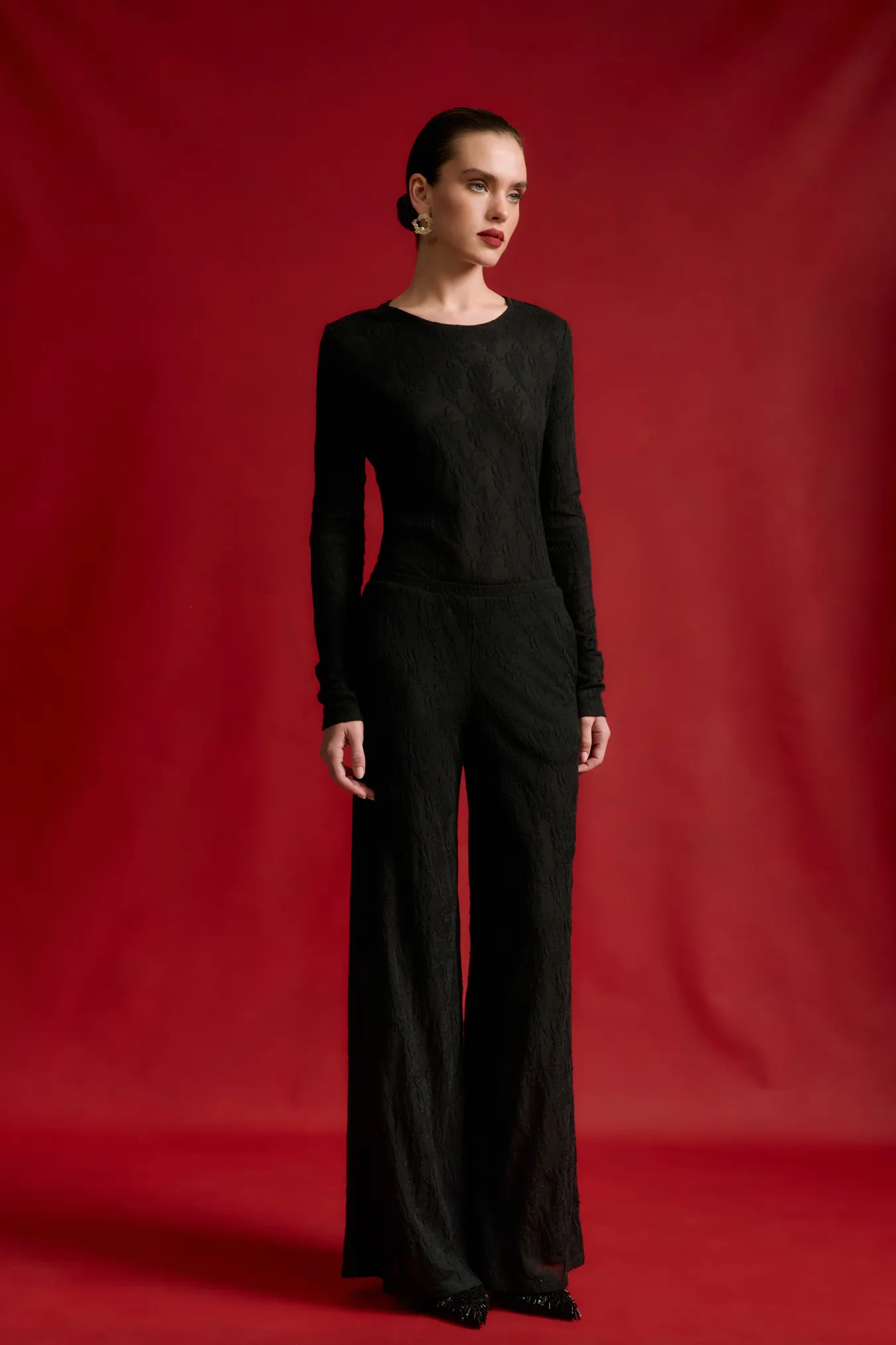 Полупрозрачные брюки с вышивкой