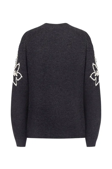 Джемпер из 100% кашемира с вышивкой