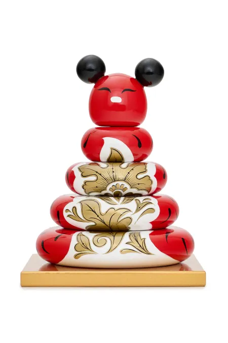 Пирамидка интерьерная «Мишка» (дерево, хохломская роспись)