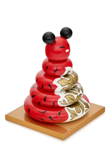 Пирамидка интерьерная «Мишка» (дерево, хохломская роспись)