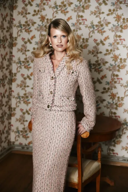 Твидовая юбка миди