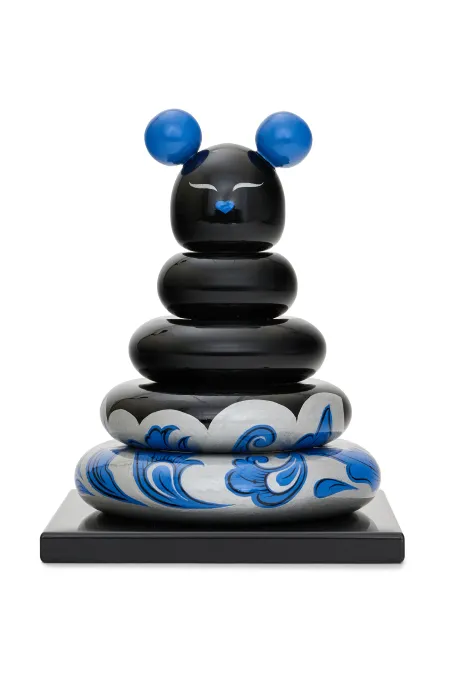 Пирамидка интерьерная «Мишка» (дерево, хохломская роспись)