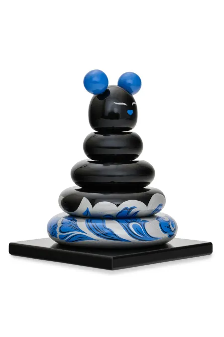 Пирамидка интерьерная «Мишка» (дерево, хохломская роспись)