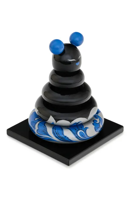 Пирамидка интерьерная «Мишка» (дерево, хохломская роспись)