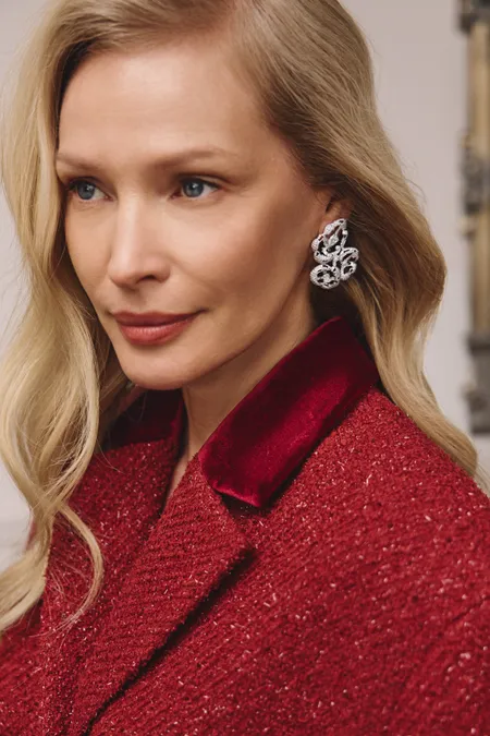 Серьги из белого золота 585 пробы с бриллиантами