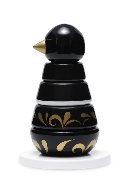 Пирамидка интерьерная детская  «‎‎Птичка»  большая (дерево, хохломская роспись)