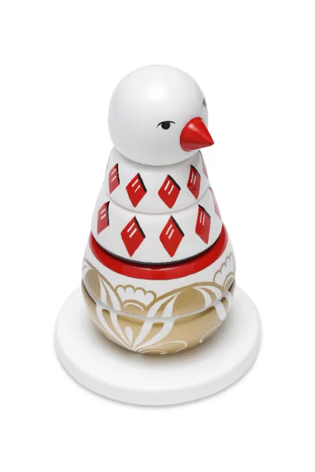 Пирамидка интерьерная детская  «‎‎Птичка»  большая (дерево, хохломская роспись)