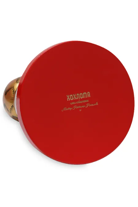 Пирамидка интерьерная детская  «‎‎Птичка»  большая (дерево, хохломская роспись)