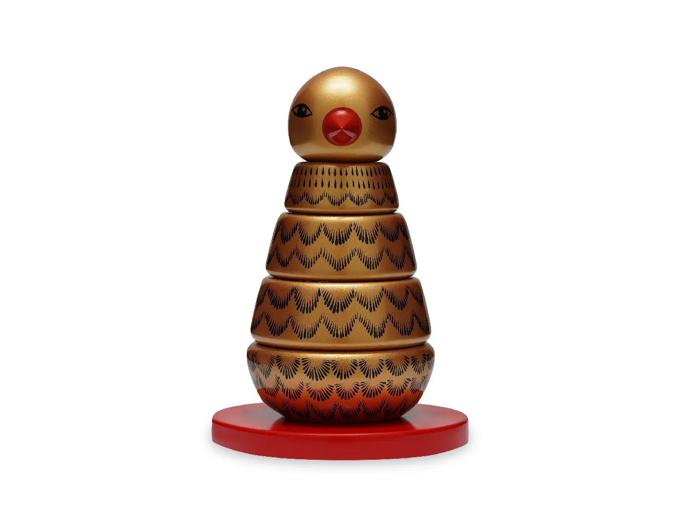 Пирамидка интерьерная детская  «‎‎Птичка»  большая (дерево, хохломская роспись)