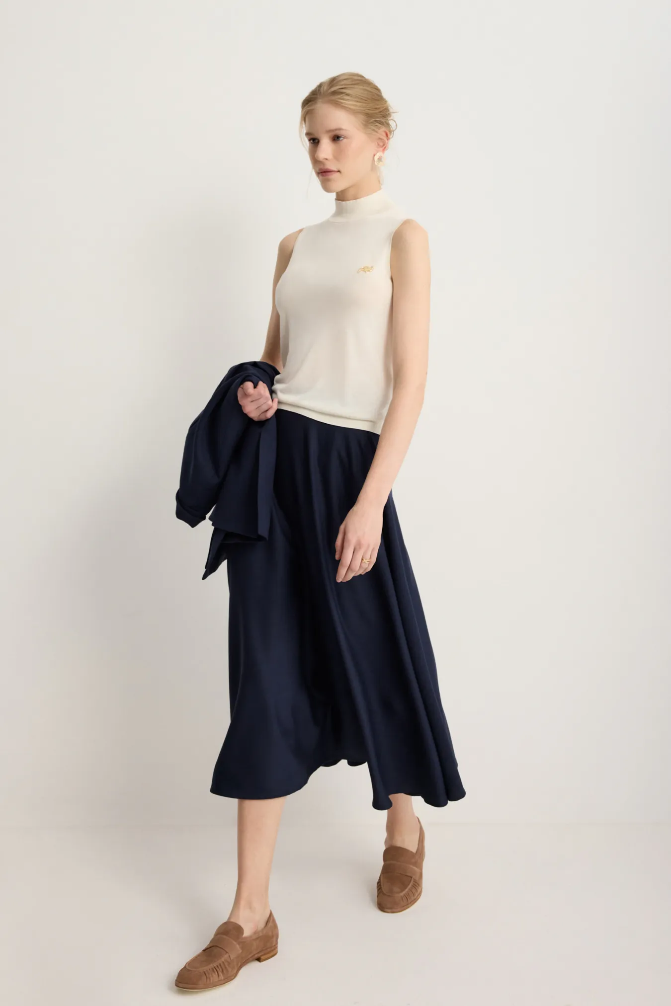 Юбка-миди из премиальной шерсти