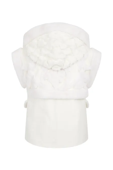 Жилет из замши с отделкой из натурального меха