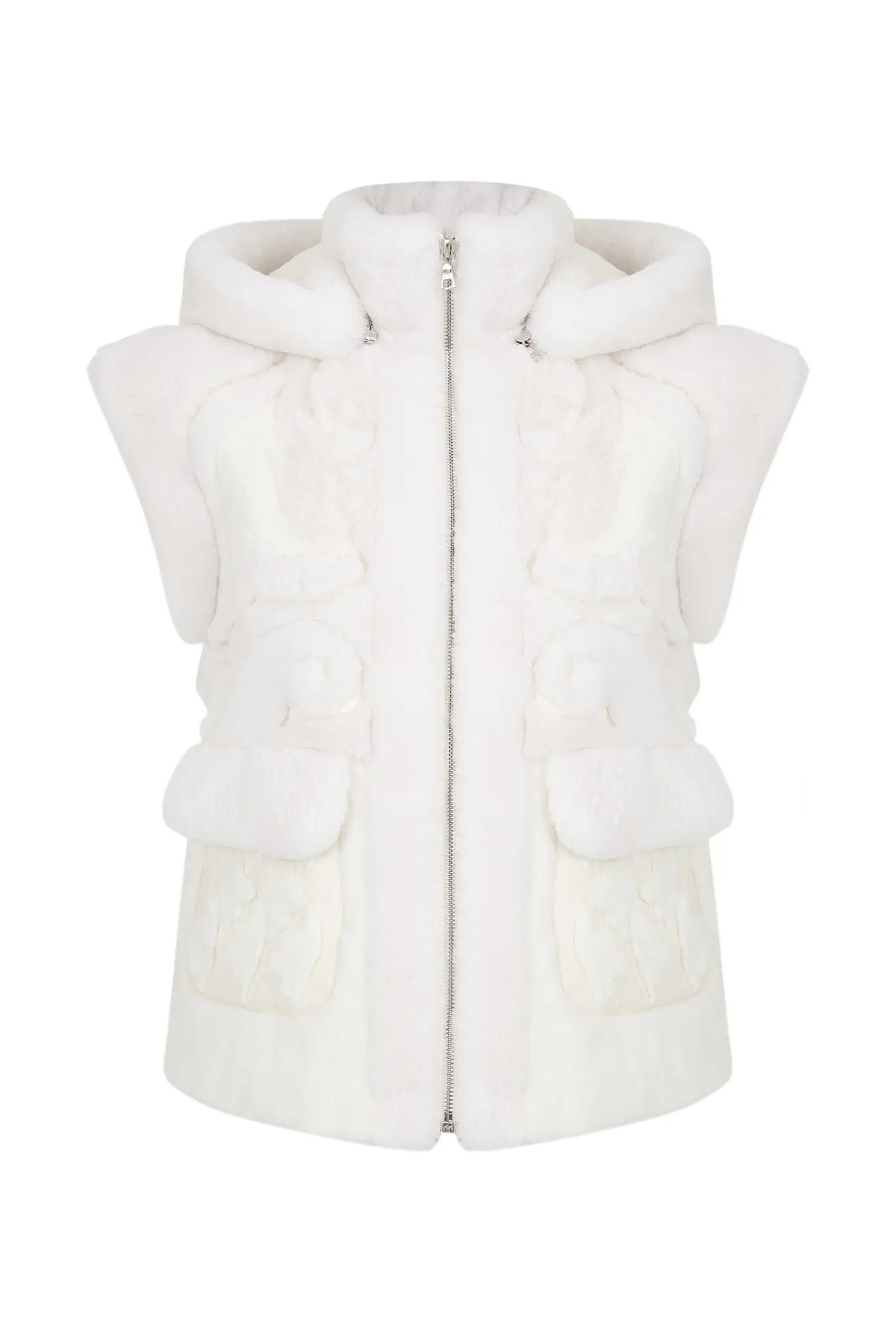 Жилет из замши с отделкой из натурального меха