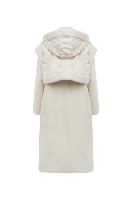 Шуба из замши с отделкой из натурального меха