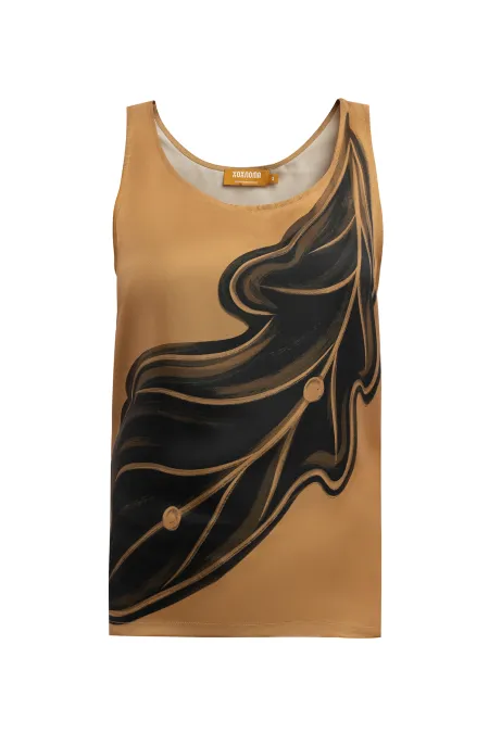 Топ из премиального шелка с рисунком