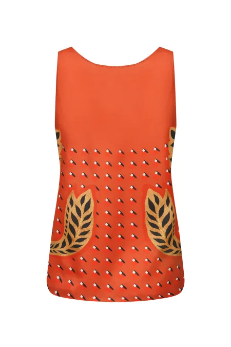 Топ из премиального шелка с рисунком