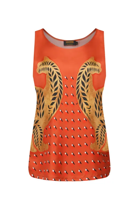 Топ из премиального шелка с рисунком