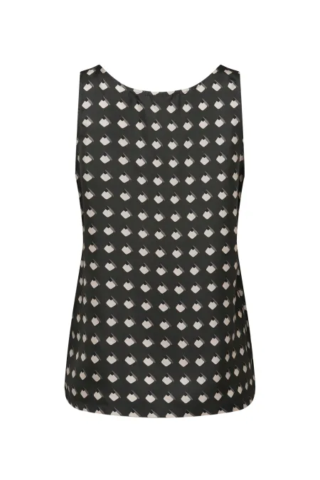 Топ из премиального шелка с рисунком