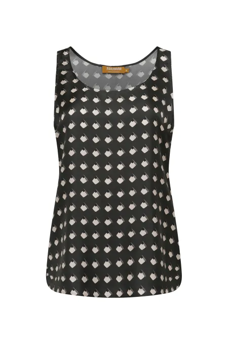 Топ из премиального шелка с рисунком