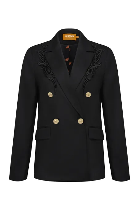 Двубортный жакет из премиальной шерсти