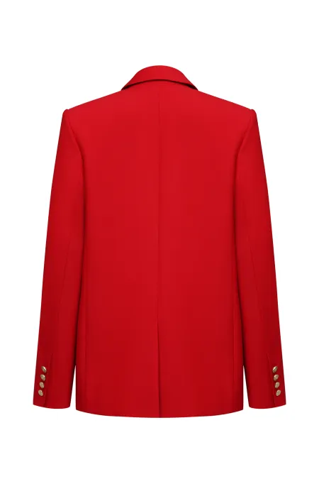 Двубортный жакет из премиальной шерсти