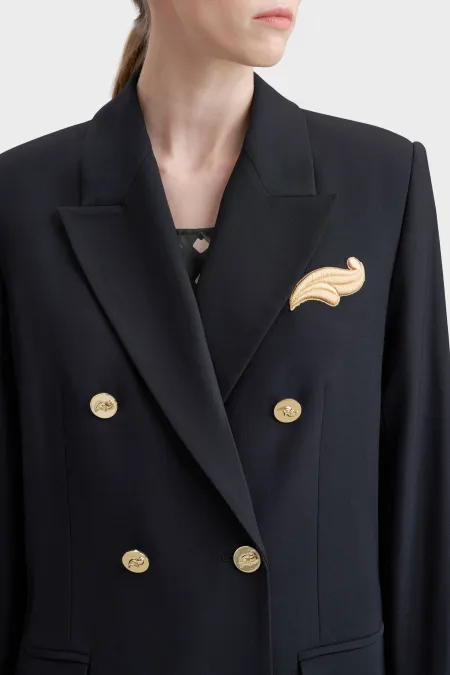 Двубортный жакет из премиальной шерсти