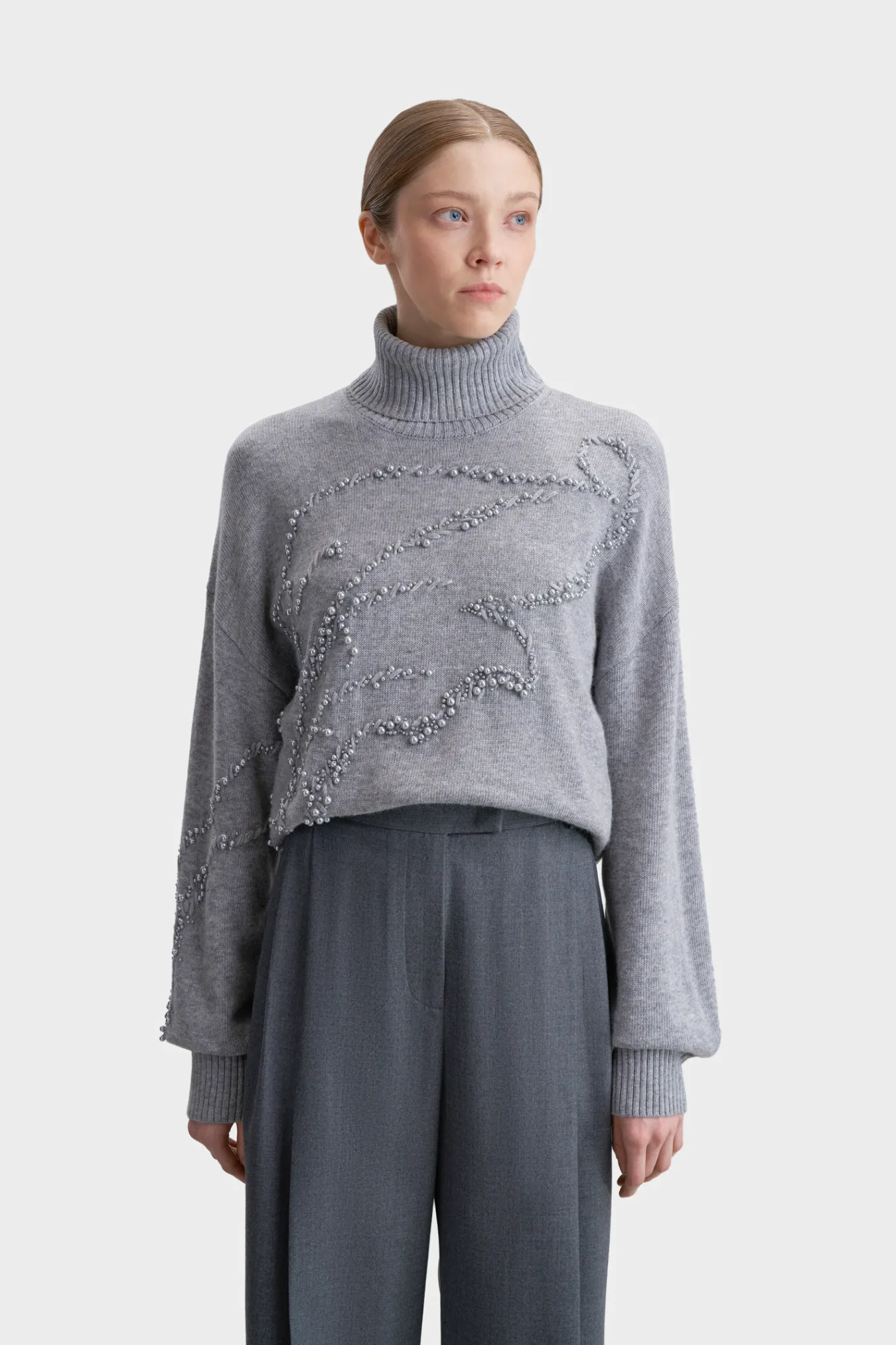 Джемпер из полушерстяной пряжи