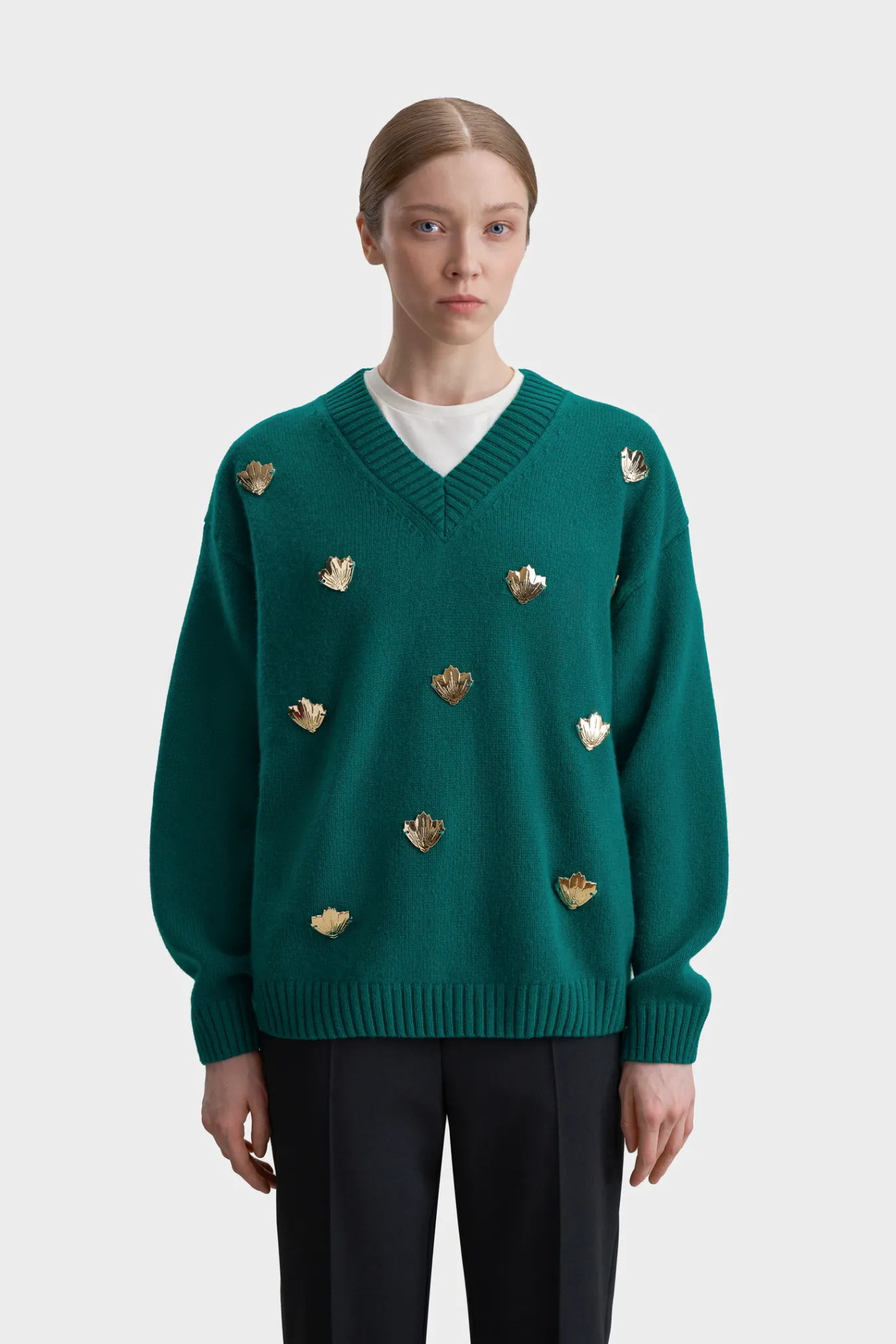 Джемпер из полушерстяной пряжи