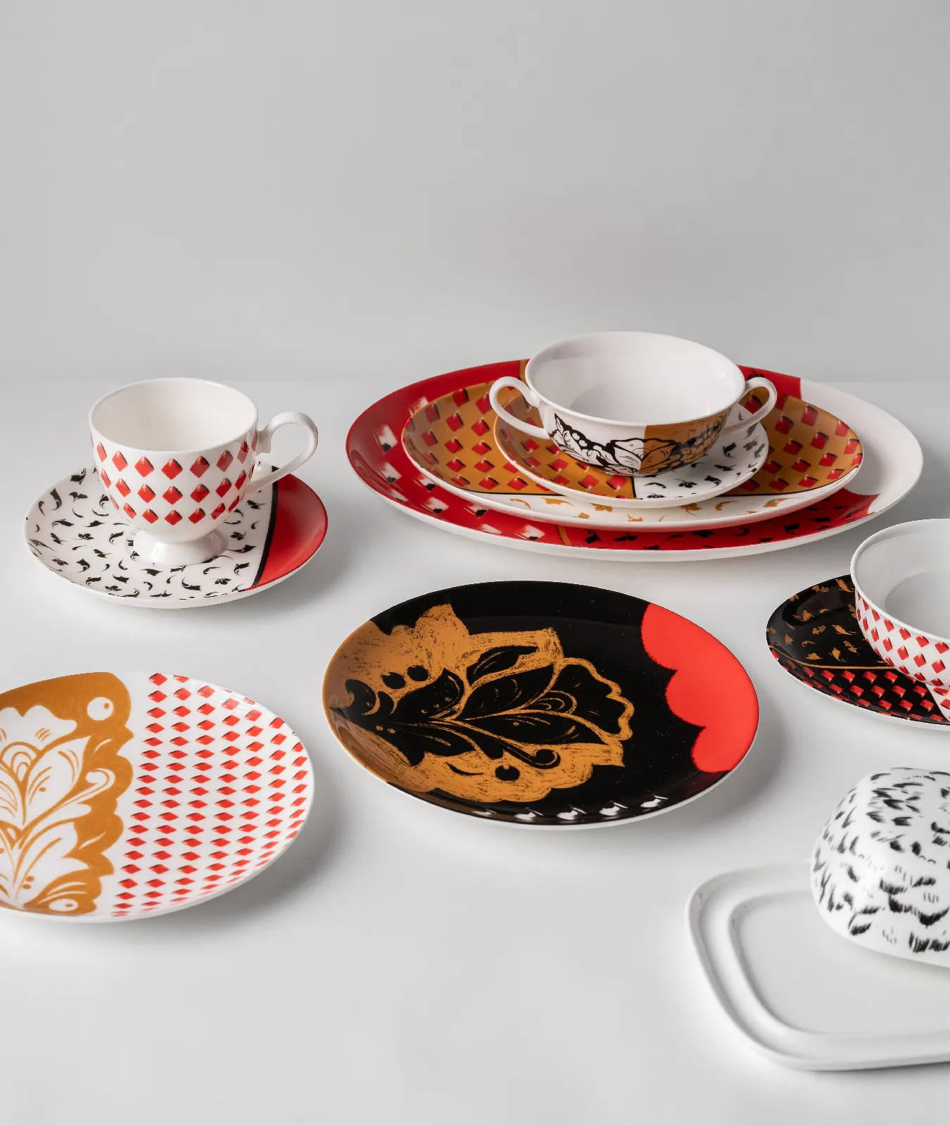 Тарелка овальная, коллекция «Орнаментальные блоки»