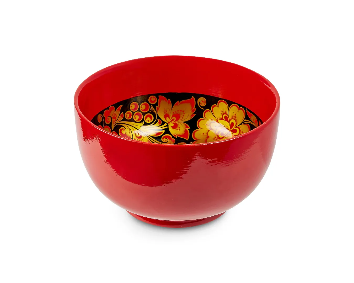 Тарелка «Царская» глубокая (дерево, хохломская роспись)