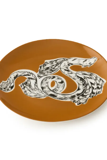 Тарелка закусочная, коллекция «Перья на золоте»