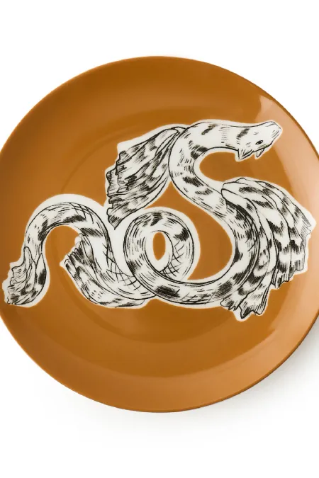 Тарелка закусочная, коллекция «Перья на золоте»