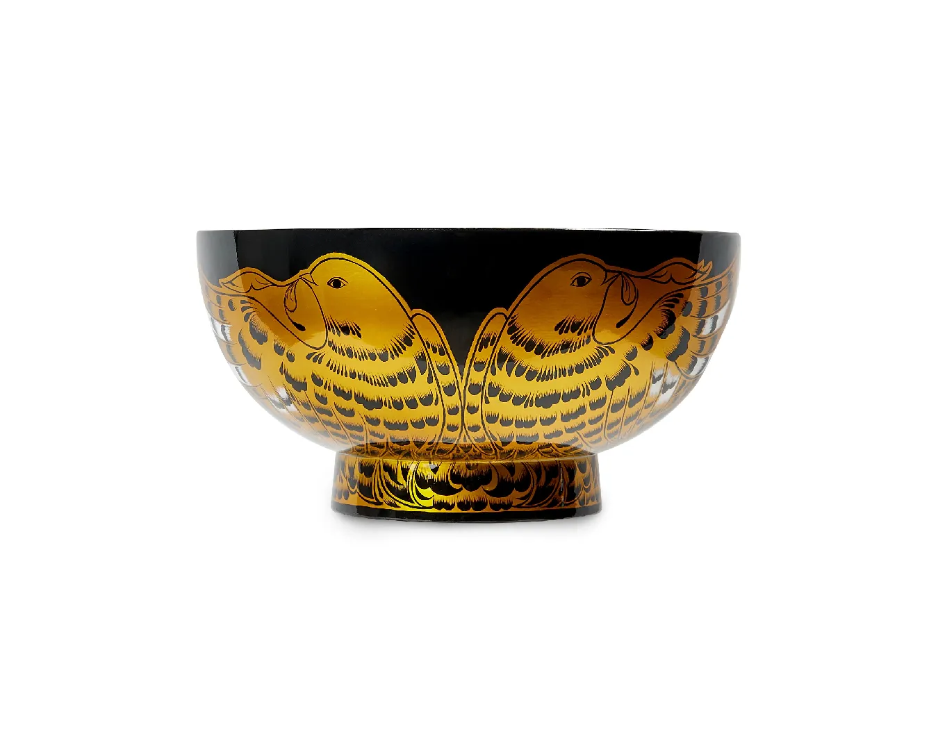 Ваза для фруктов, коллекция «‎Золотые перья на черном»