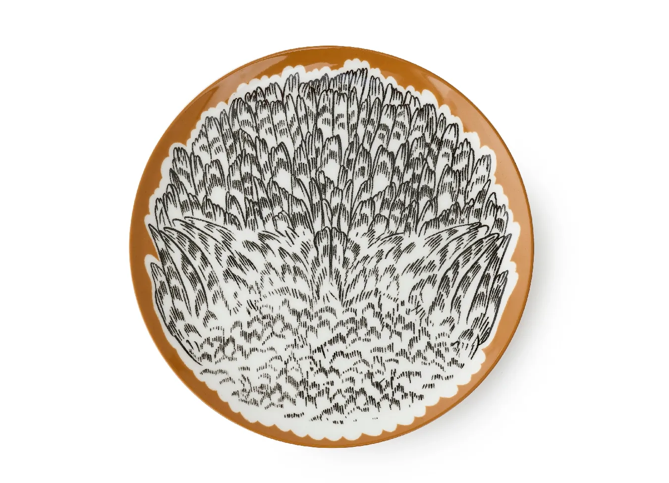 Тарелка обеденная, коллекция «Перья на золоте»