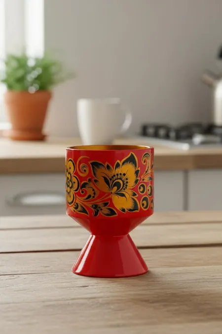 Кубок «Царский» малый (дерево, хохломская роспись)