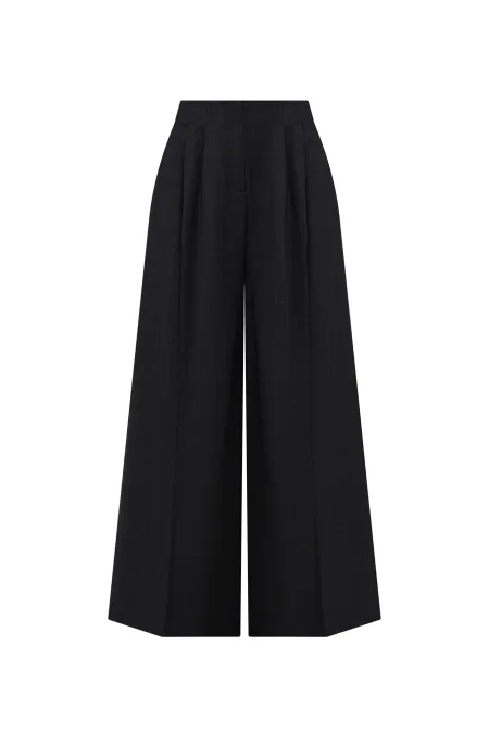 Расклешенные брюки из премиальной шерсти