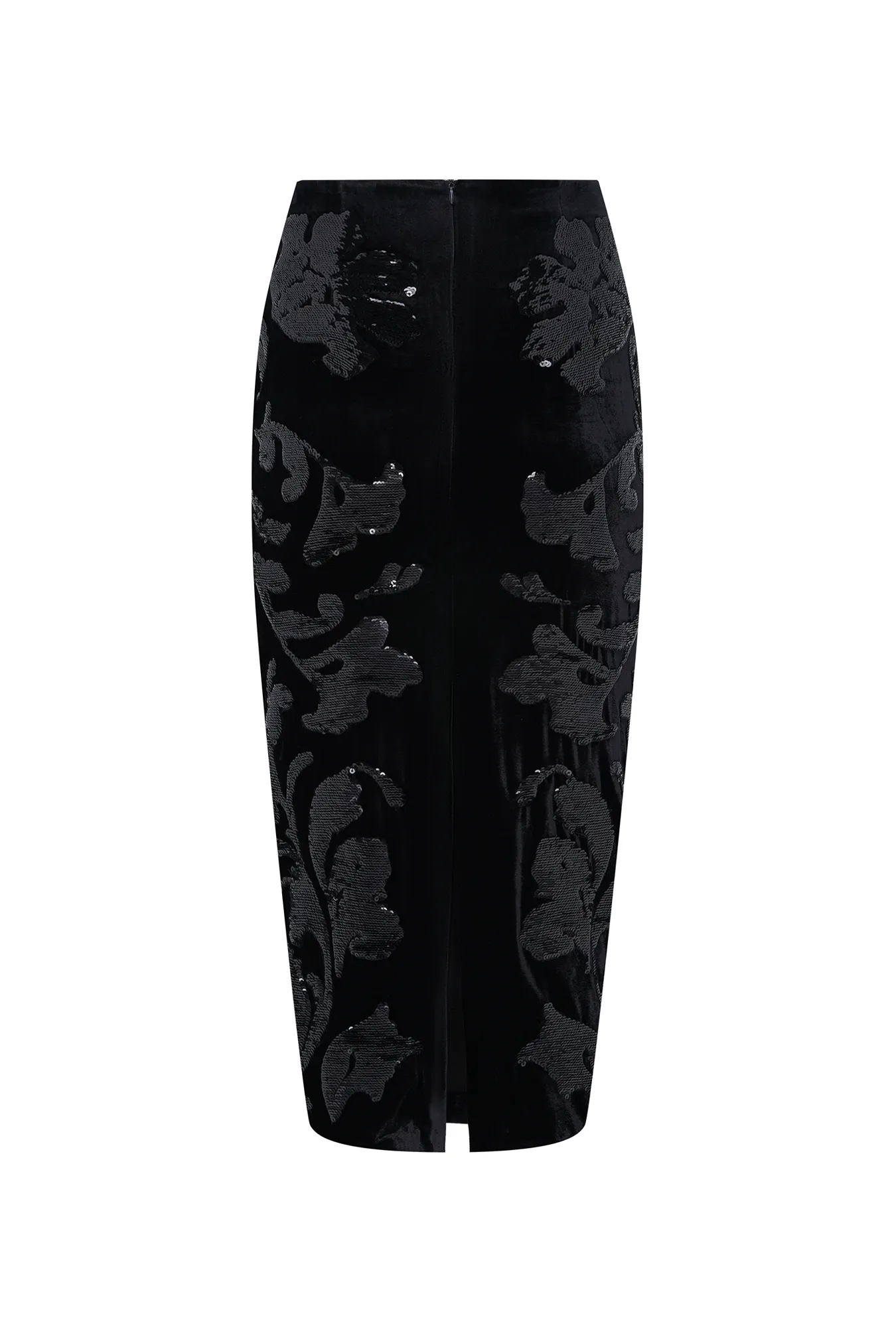 Бархатная юбка, декорированная пайетками