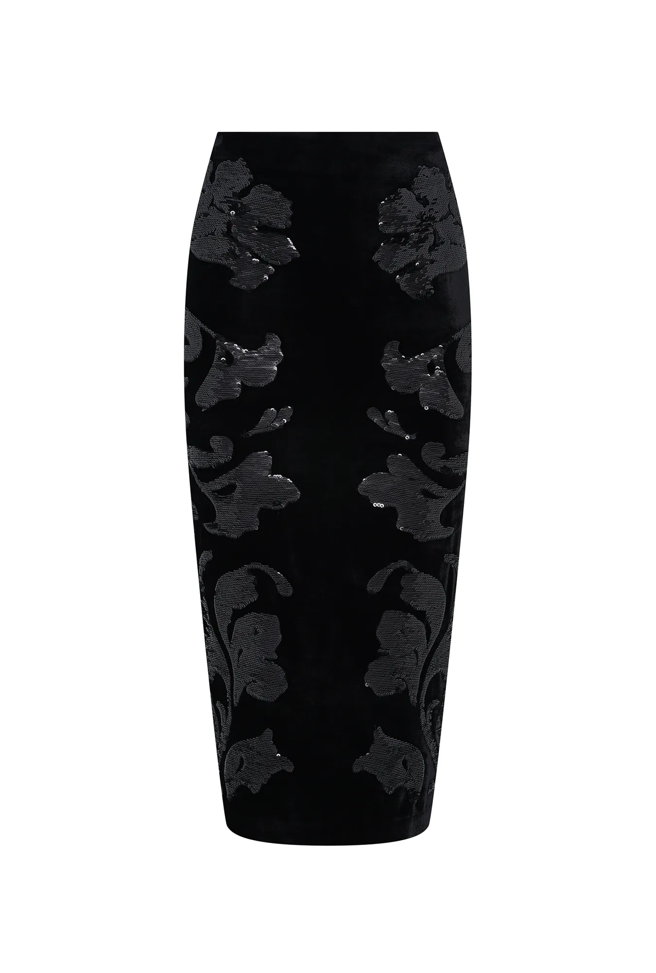 Бархатная юбка, декорированная пайетками