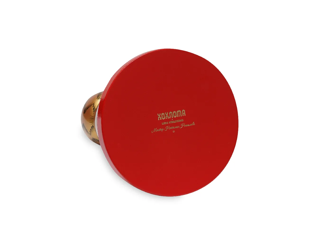 Пирамидка интерьерная детская «Птичка» средняя (дерево, хохломская роспись)