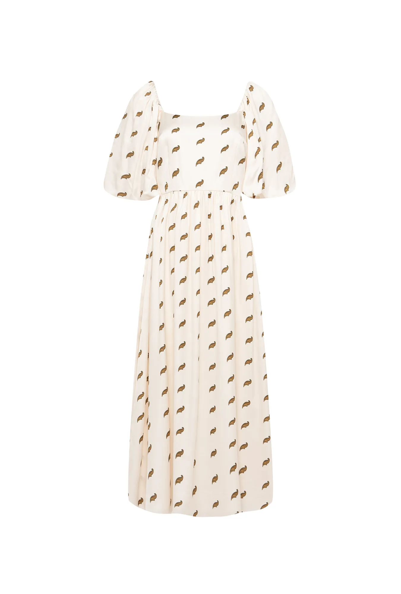 Платье-миди с авторским рисунком