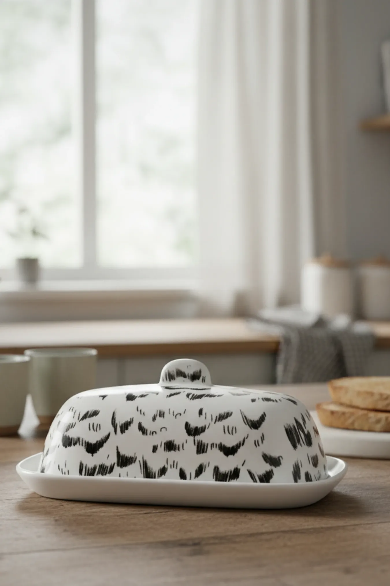 Масленка, коллекция «Перья на черном»