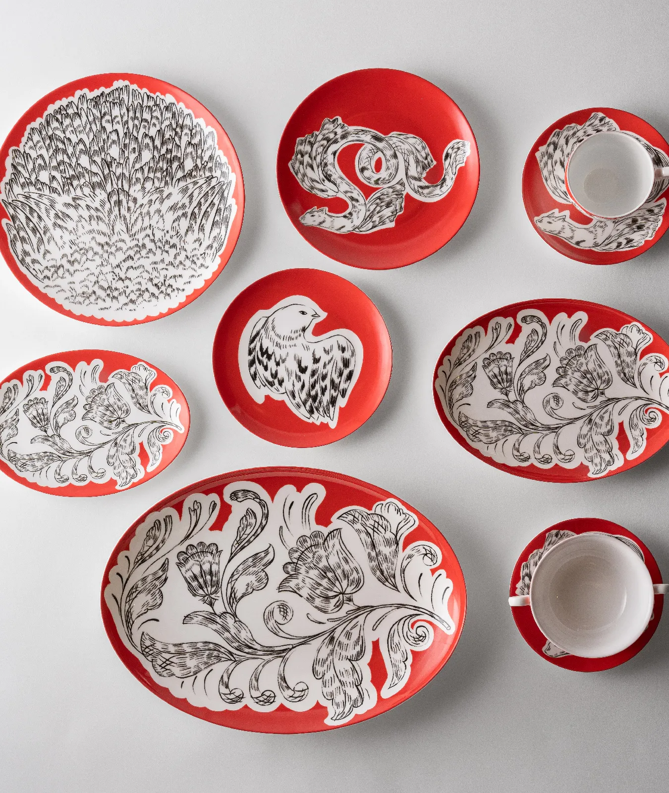 Кружка, коллекция «Перья на красном»