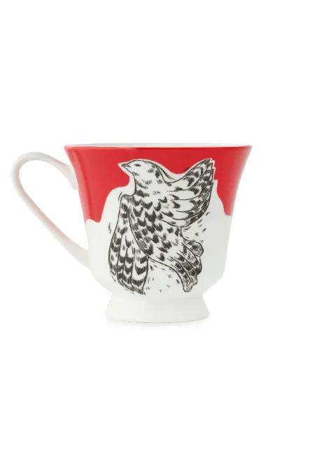 Кружка, коллекция «Перья на красном»