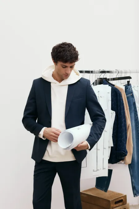 Однобортный пиджак из премиальной шерсти